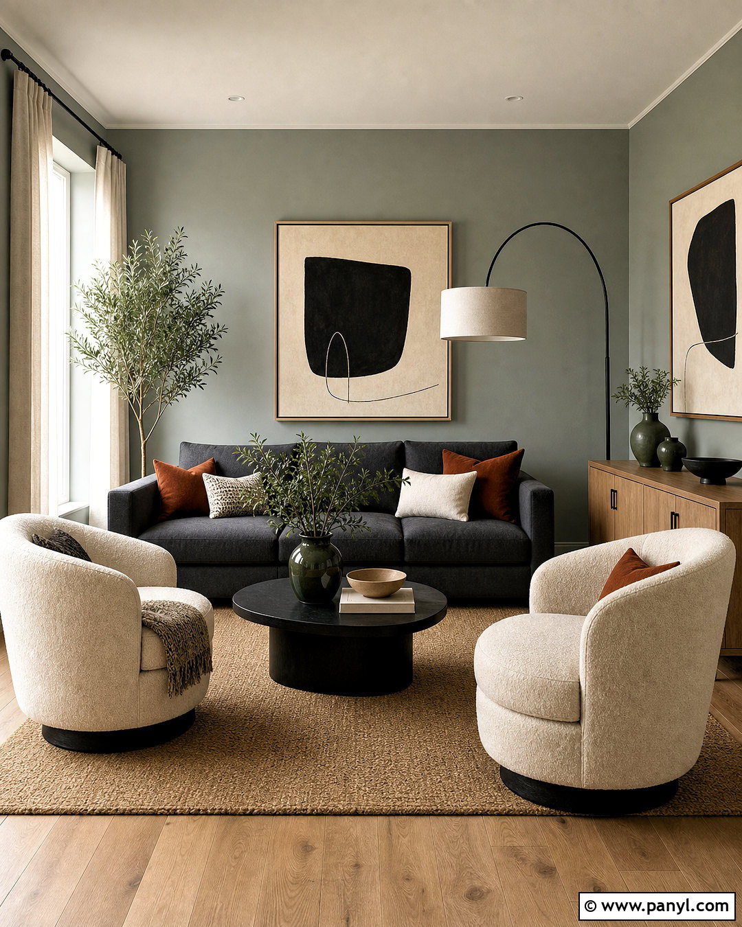Gray Green Living Room - 20 green paint living room ideas