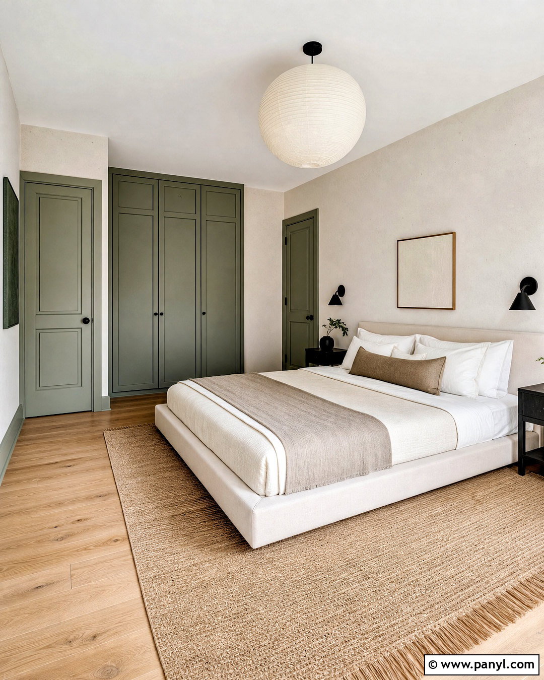 Gray Green Skirting Boards In A Minimal Bedroom - 20 green skirting boards