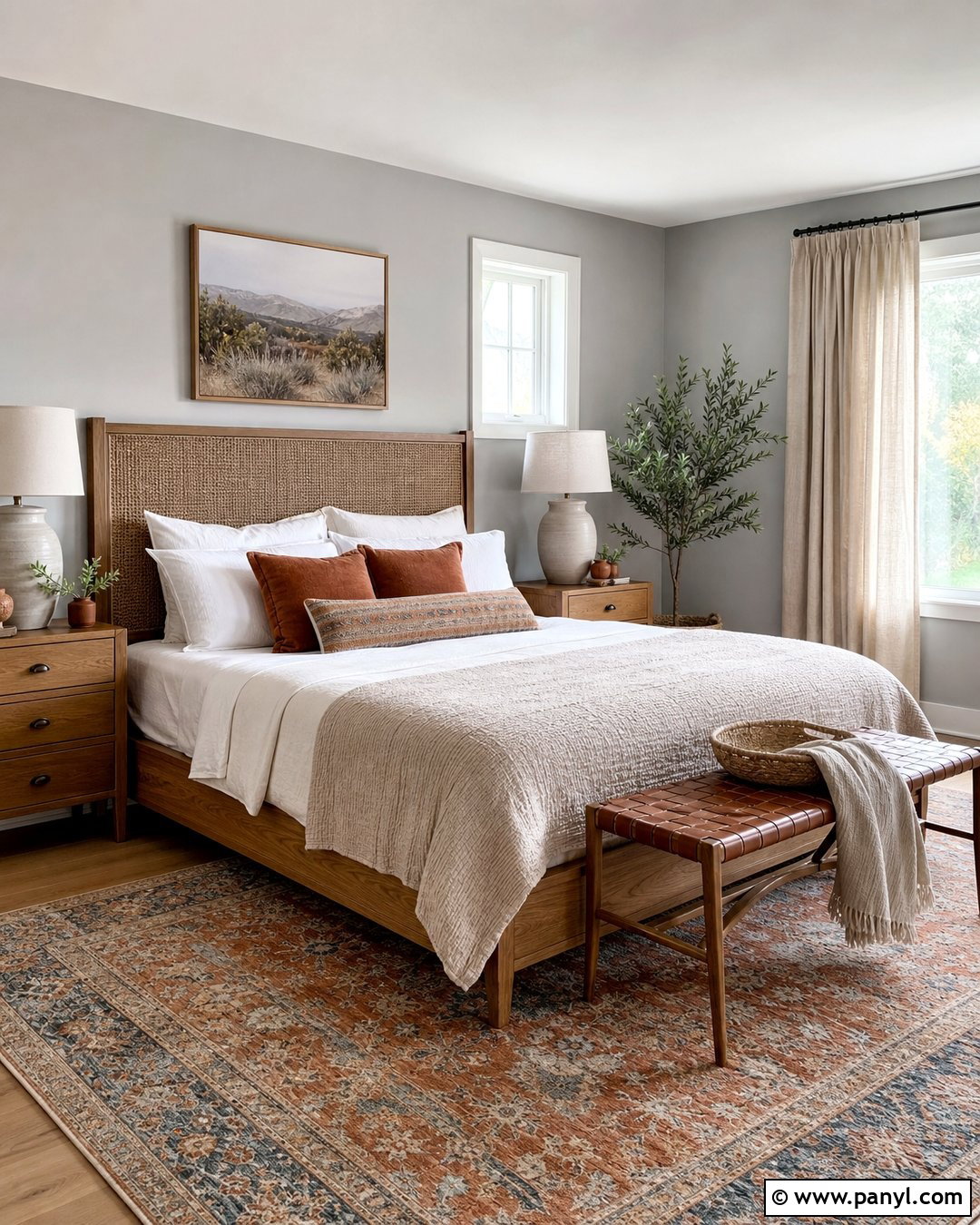 Gray Guest Bedroom With Terracotta Decor - 25 Room With Gray Walls