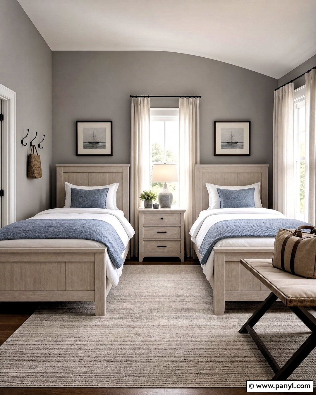 Gray Guest Bedroom With Twin Beds - 20 gray walls bedroom ideas