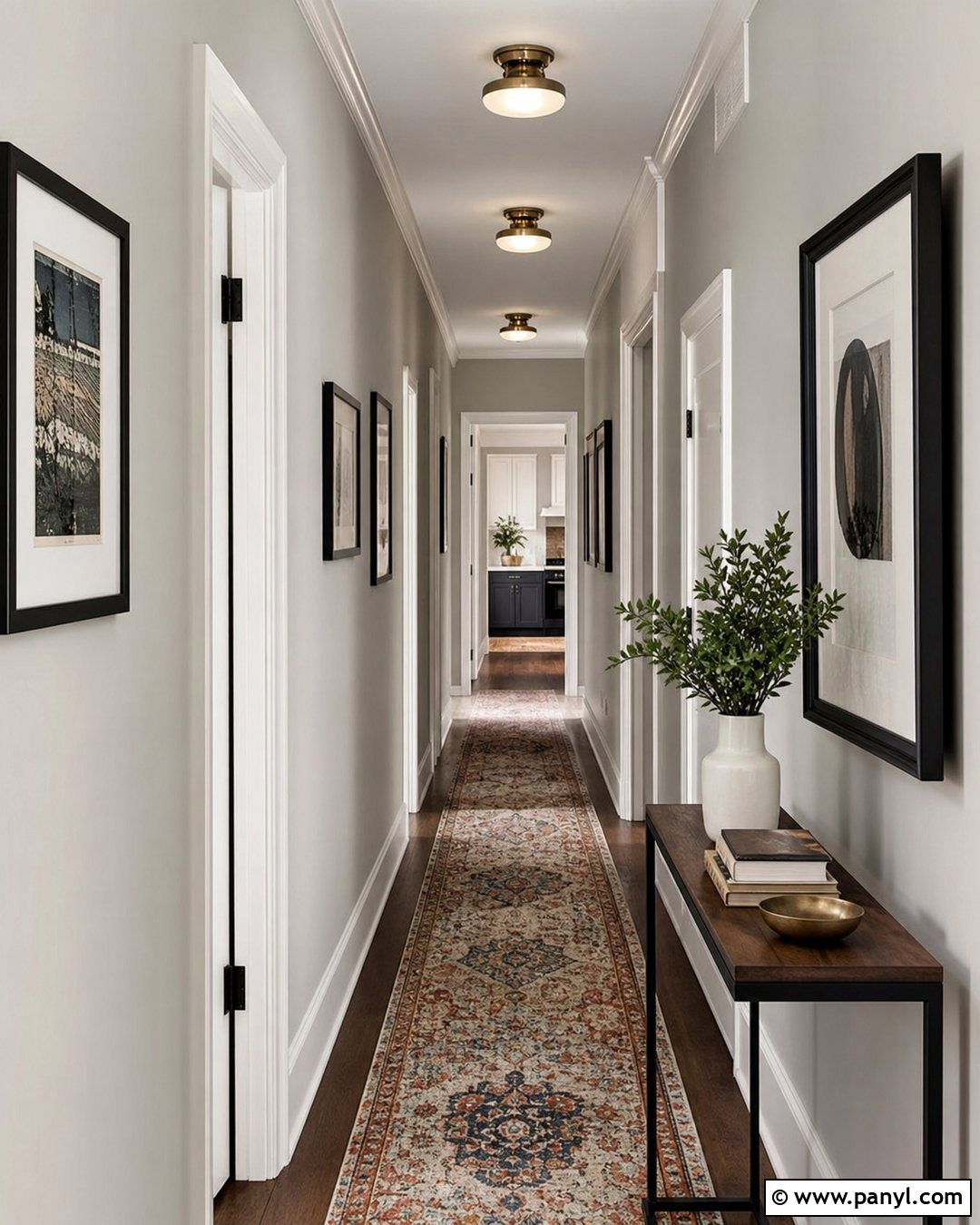 Gray Hallway With White Trim - 25 Wall Paint Gray Ideas