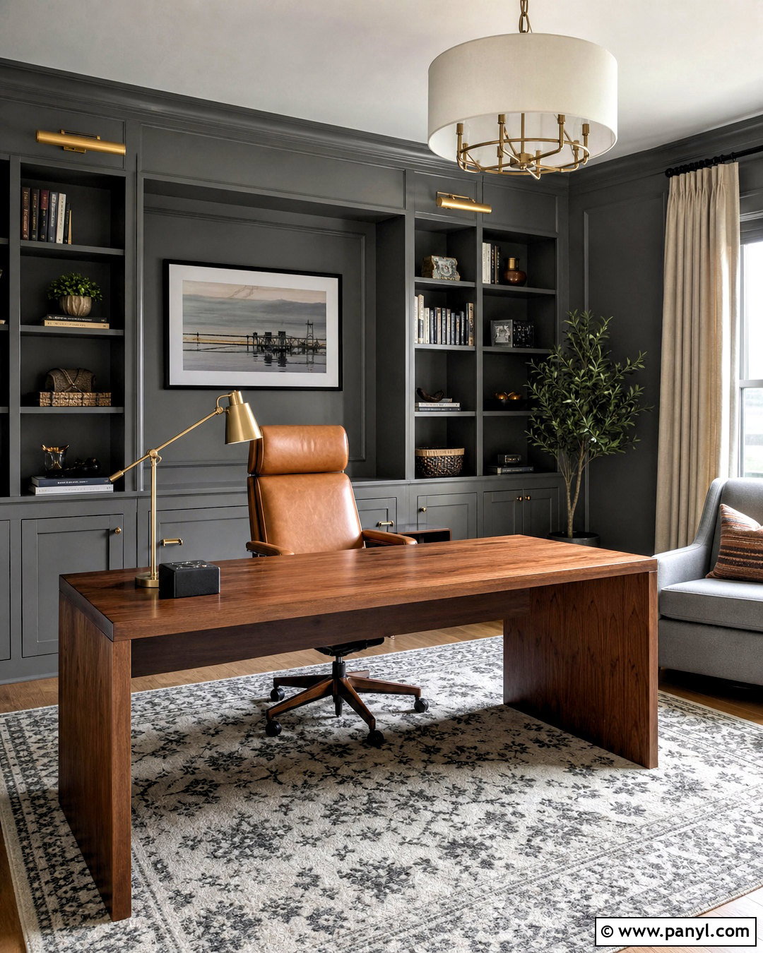 Gray Home Office - 20 gray interior design ideas