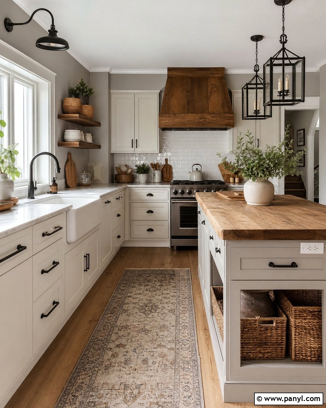 Gray Kitchen Walls In A Farmhouse Kitchen - 25 Kitchen With Gray Walls