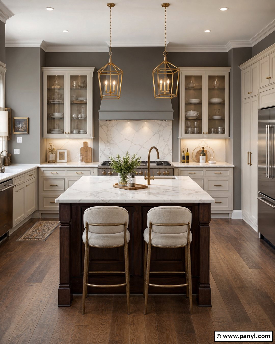 Gray Kitchen Walls In A Traditional Kitchen - 25 Kitchen With Gray Walls
