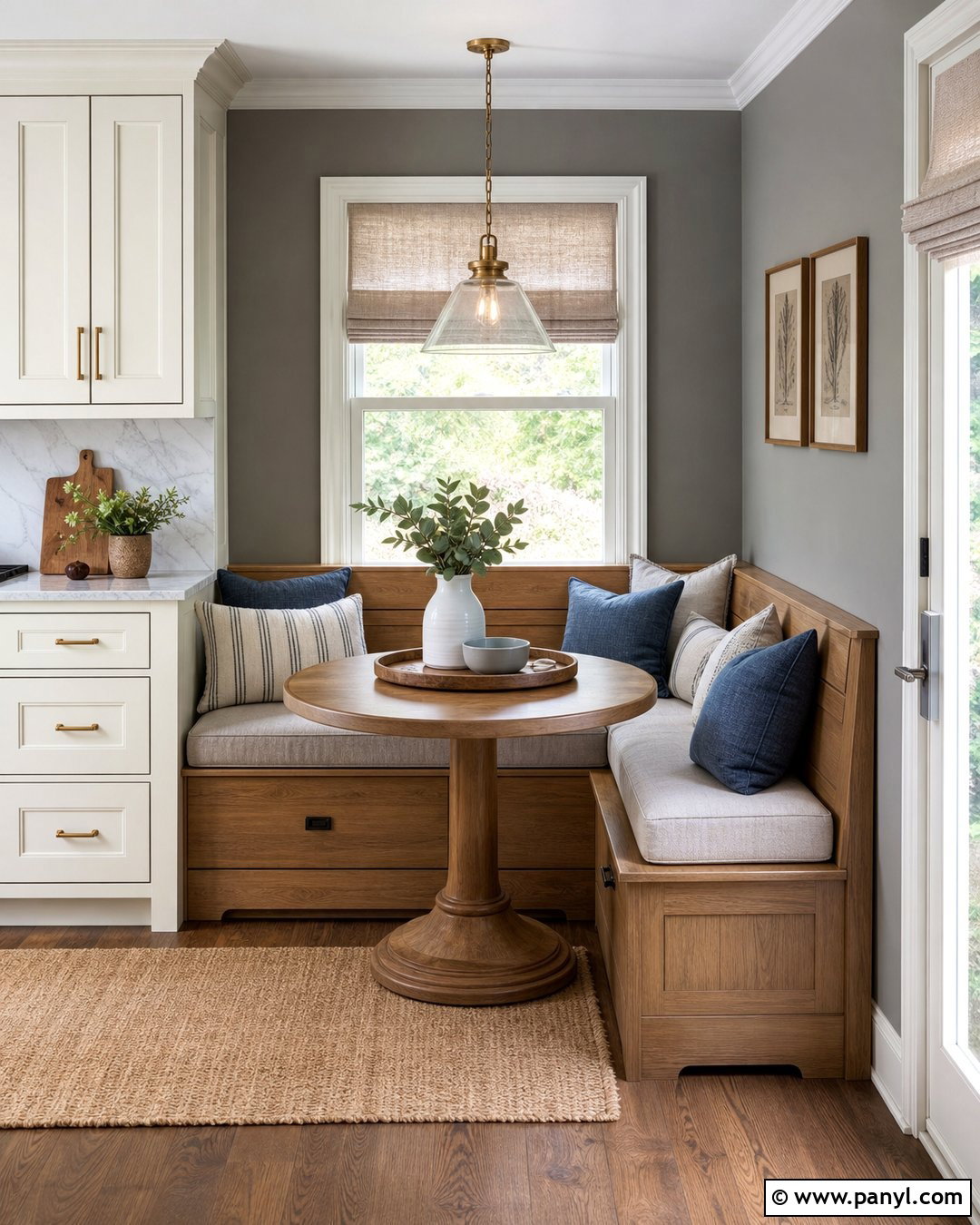 Gray Kitchen Walls With A Breakfast Nook - 30 gray kitchen walls