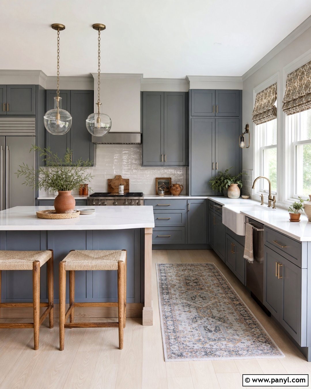 Gray Kitchen Walls With Blue Gray Cabinets - 25 Kitchen With Gray Walls