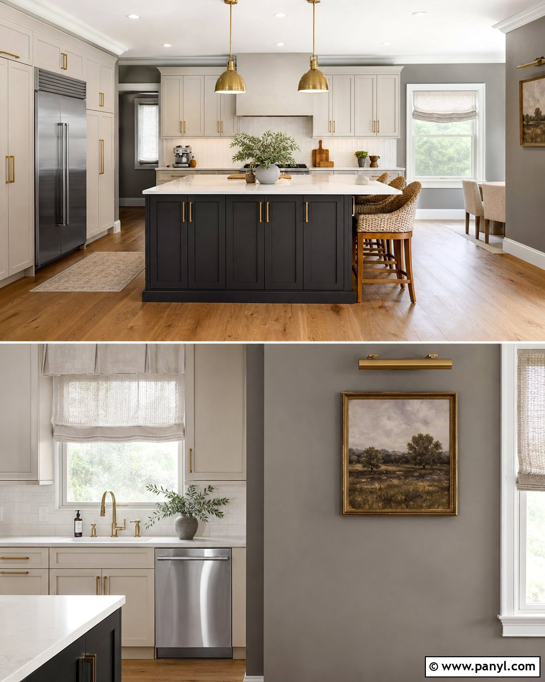 Gray Kitchen Walls With Brass Hardware - 30 gray kitchen walls