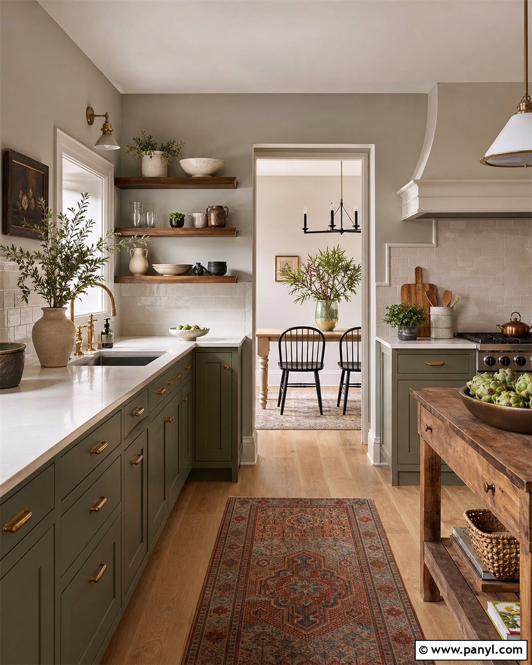 Gray Kitchen Walls With Green Cabinets - 20 Best Gray Kitchen Wall Color Ideas