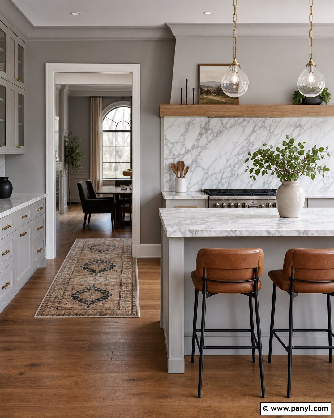 Gray Kitchen Walls With Marble Backsplash - 30 gray kitchen walls