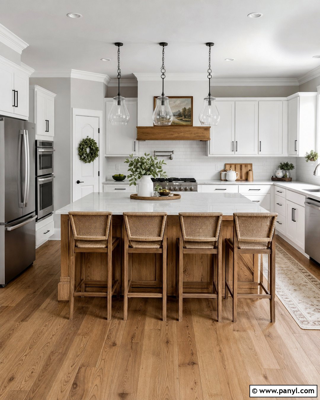 Gray Kitchen Walls With Natural Wood Island - 25 Kitchen With Gray Walls