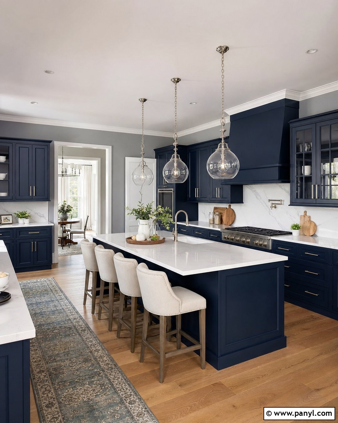 Gray Kitchen Walls With Navy Cabinets - 30 gray kitchen walls
