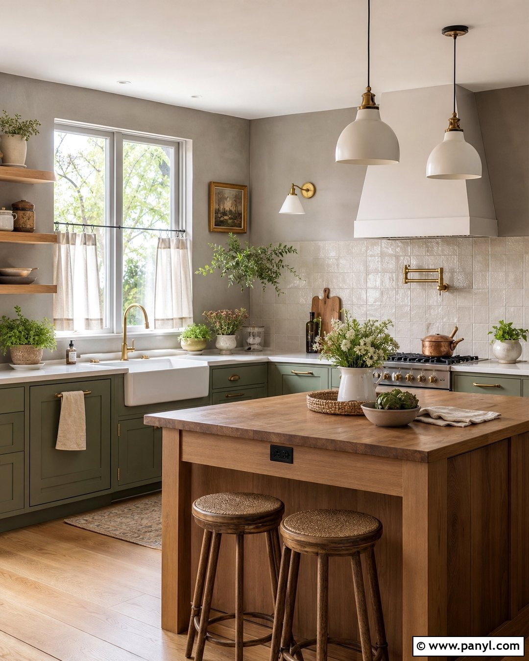 Gray Kitchen Walls With Sage Green Cabinets - 30 gray kitchen walls