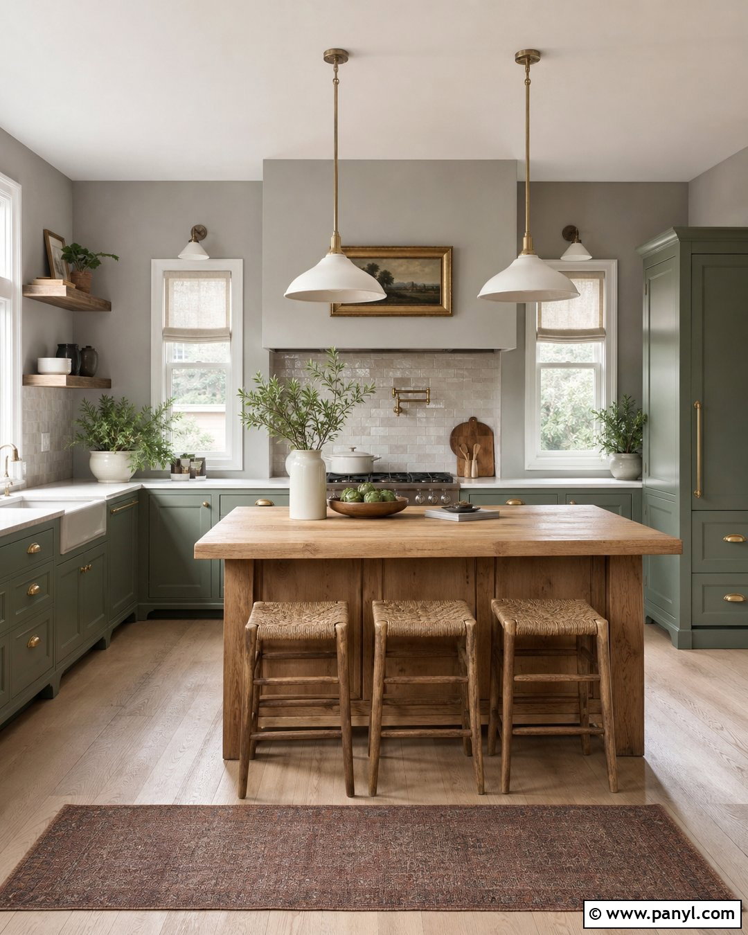 Gray Kitchen Walls With Sage Green Cabinets - 25 Kitchen With Gray Walls