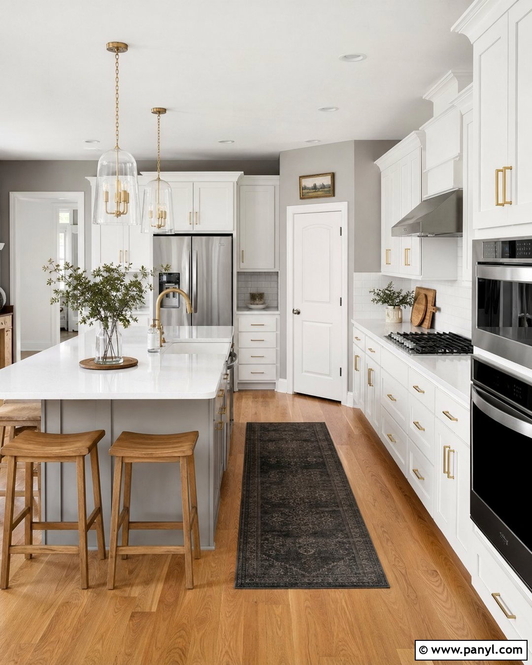 Gray Kitchen Walls With White Cabinets - 25 Kitchen With Gray Walls