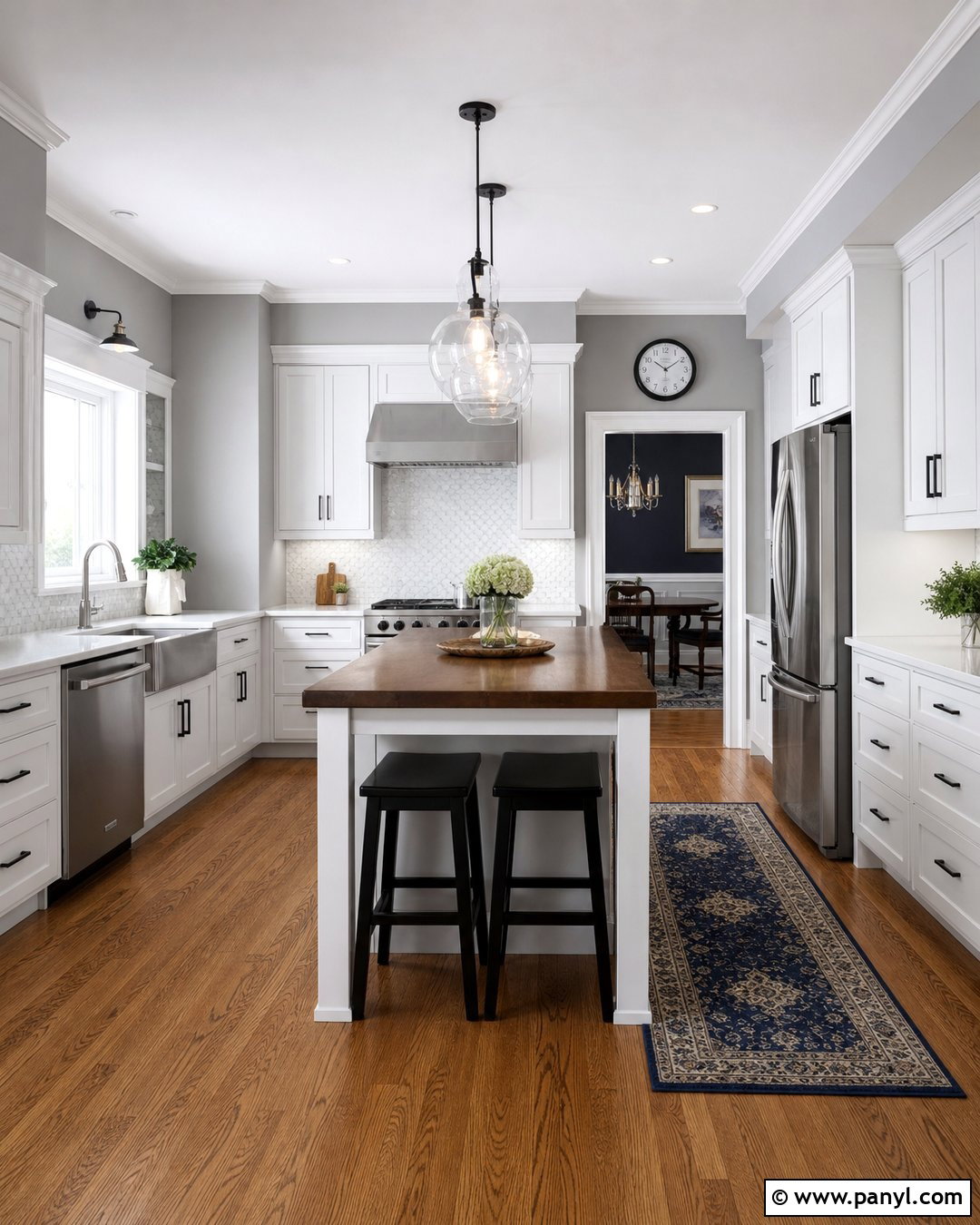 Gray Kitchen Walls With White Cabinets - 20 Best Gray Kitchen Wall Color Ideas