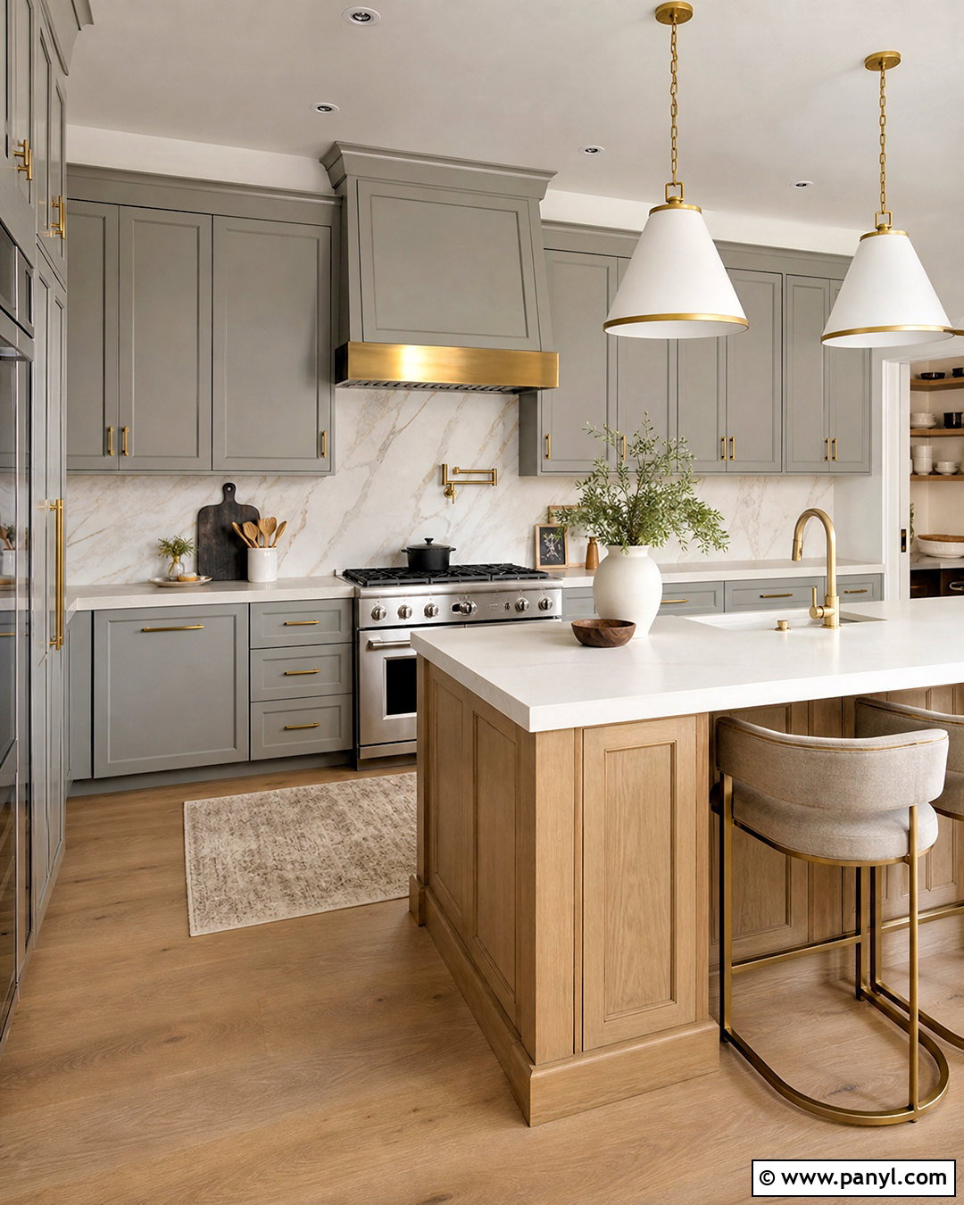 Gray Kitchen With Brass Accents - 20 gray kitchen ideas color combos