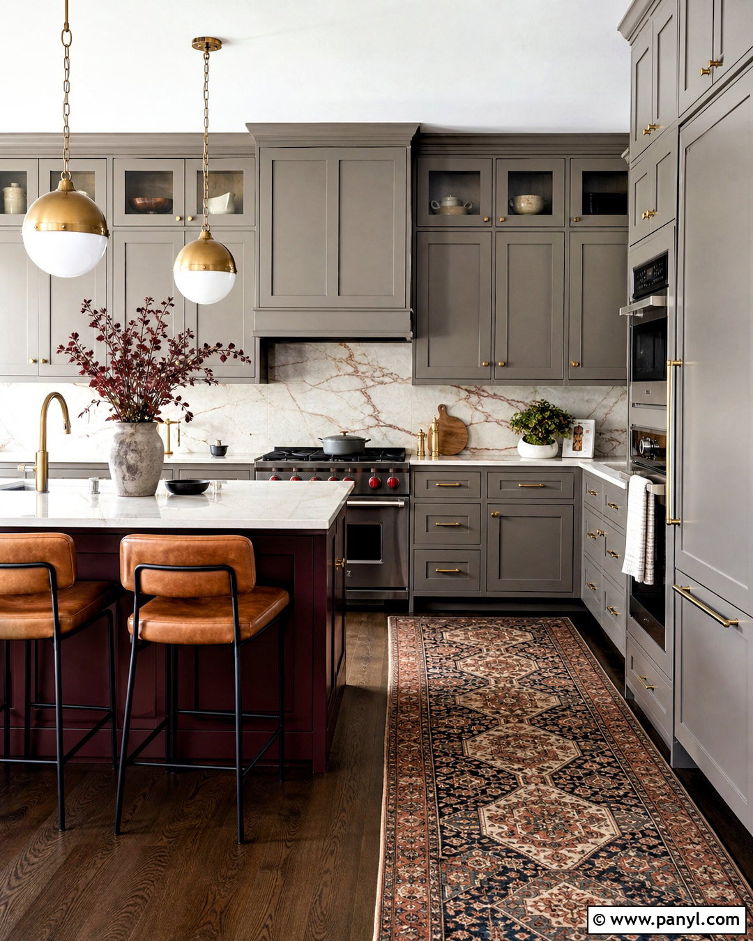 Gray Kitchen With Burgundy Accents - 20 gray kitchen ideas color combos