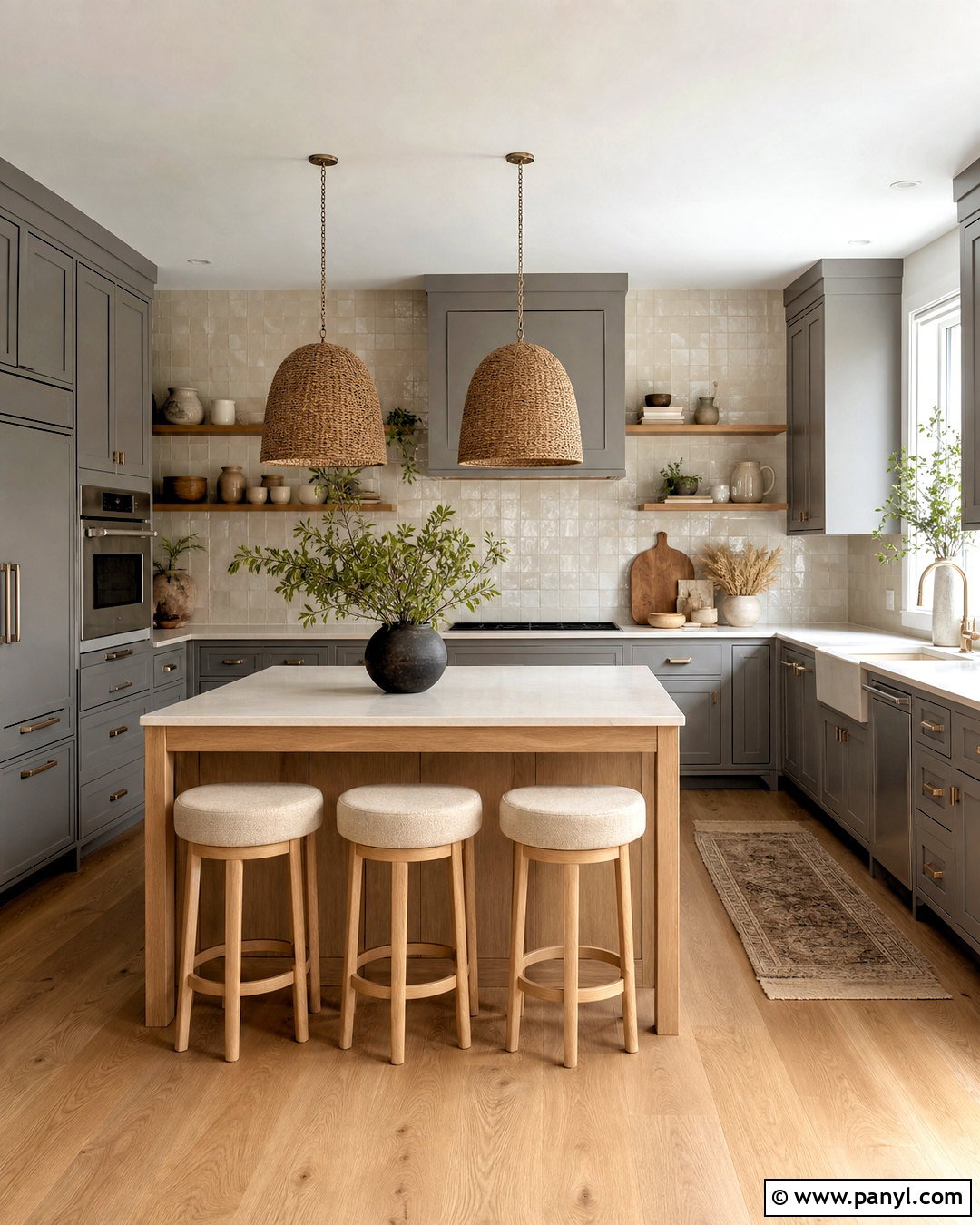 Gray Kitchen With Natural Oak - 20 gray kitchen ideas color combos