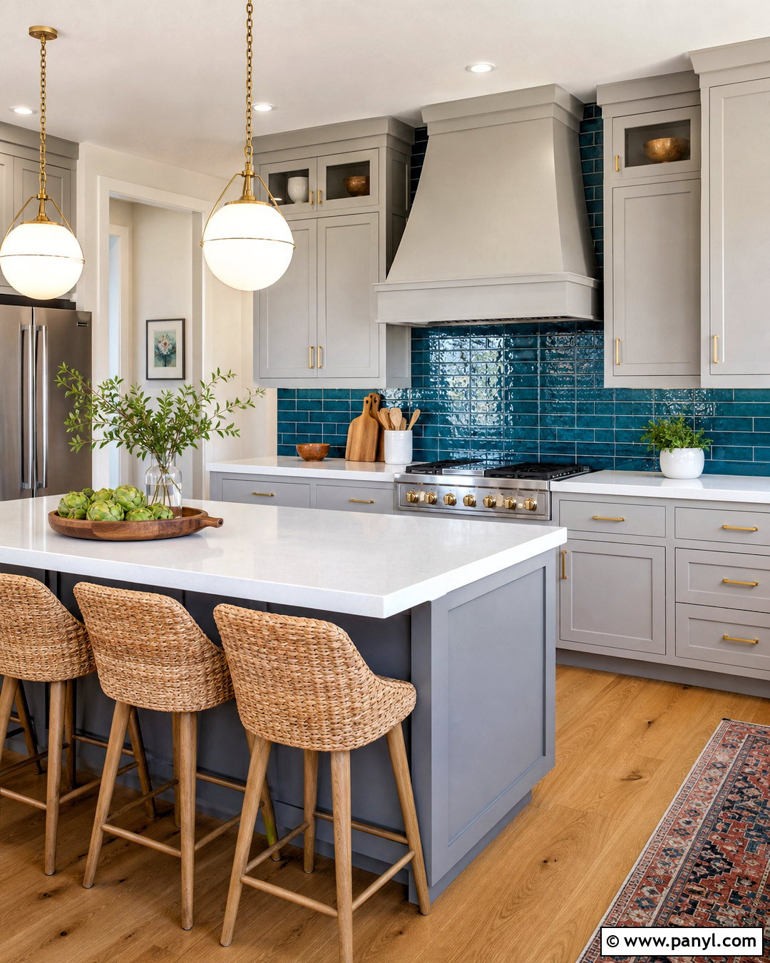 Gray Kitchen With Teal Tile - 20 gray kitchen ideas color combos