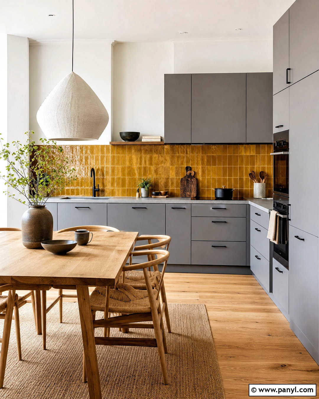 Gray Kitchen With Yellow Backsplash - 20 kitchen with yellow accents