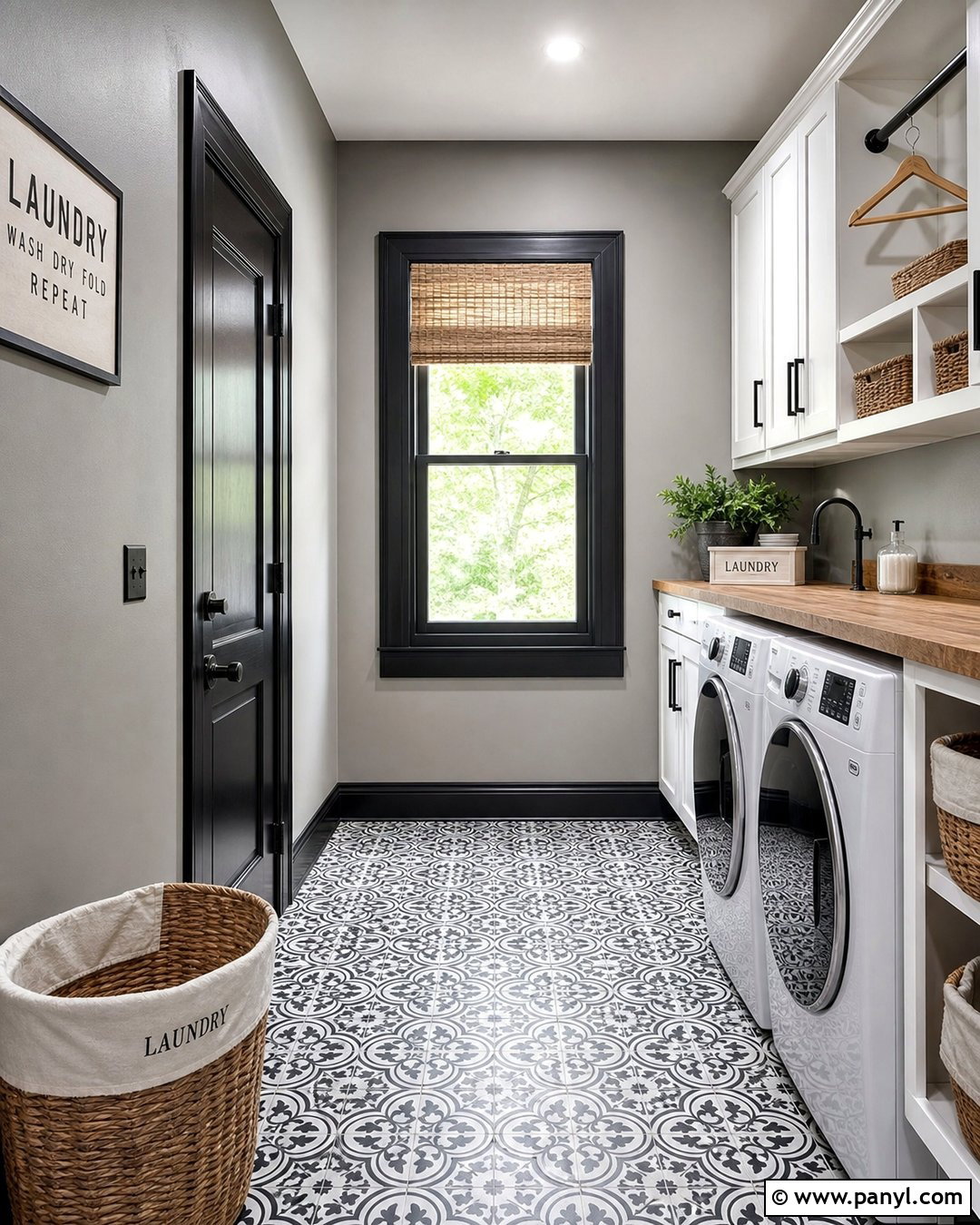 Gray Laundry Room With Black Trim - 35 gray walls with black trim ideas