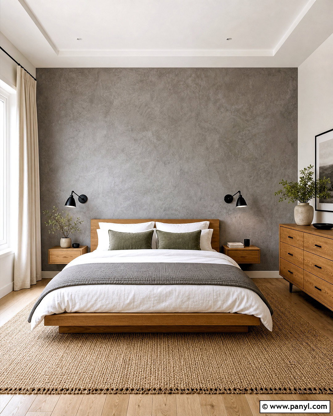 Gray Limewash Bedroom Accent Wall - 20 gray limewash wall ideas