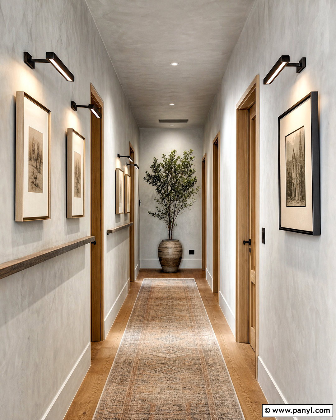 Gray Limewash Hallway - 20 gray limewash wall ideas