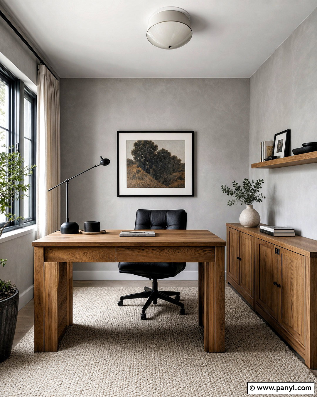 Gray Limewash Home Office - 20 gray limewash wall ideas
