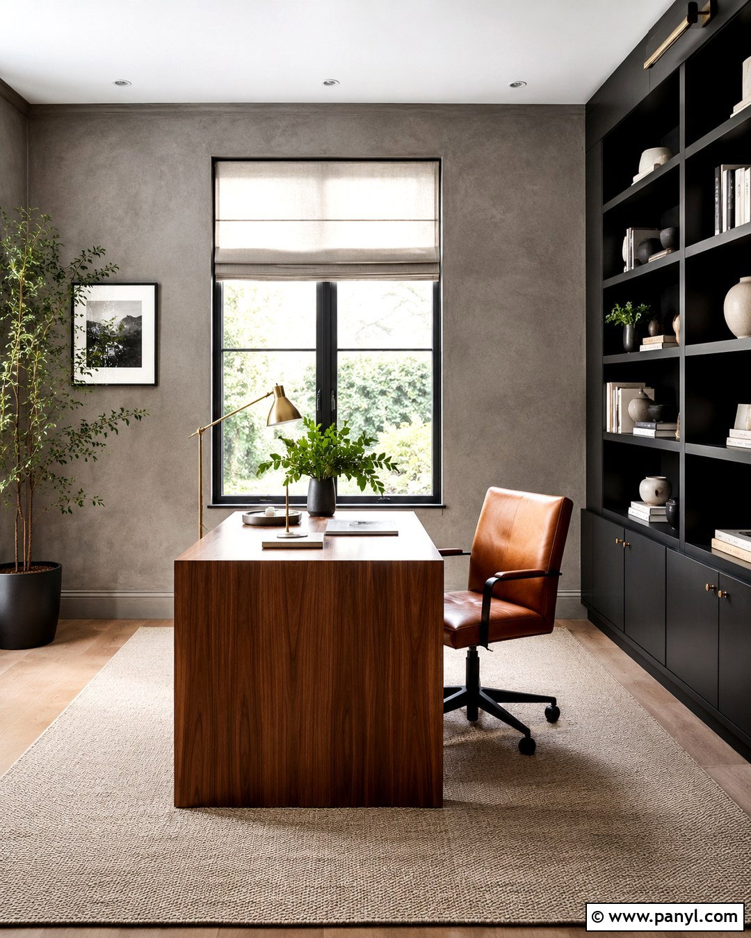 Gray Limewash Home Office - 20 Limewash Painted Walls