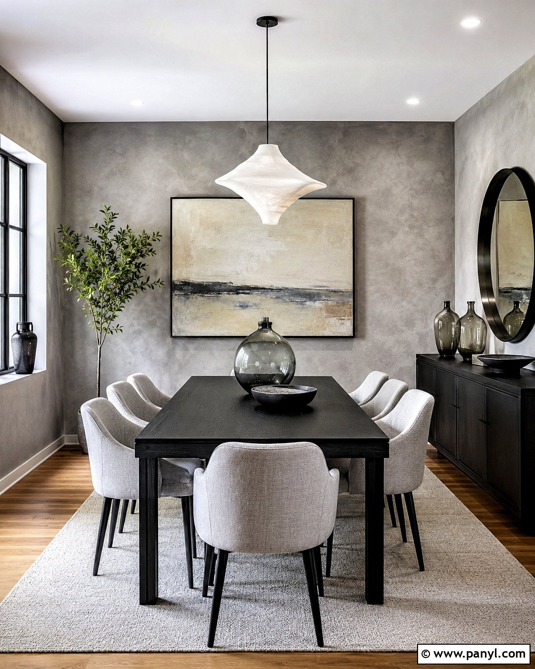 Gray Limewash Modern Dining Room - 20 limewash paint texture ideas