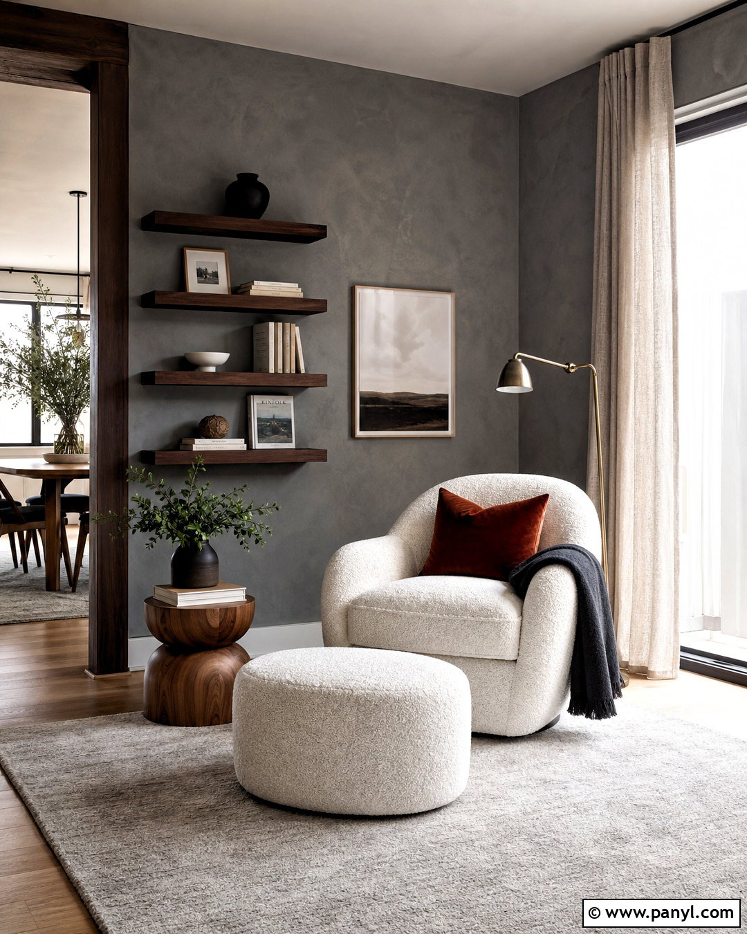 Gray Limewash Reading Nook - 20 gray limewash wall ideas