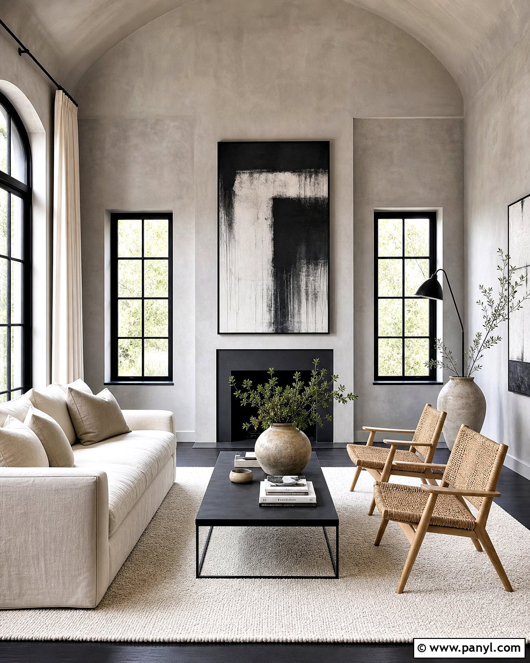 Gray Limewash With Black Accents - 20 gray limewash wall ideas