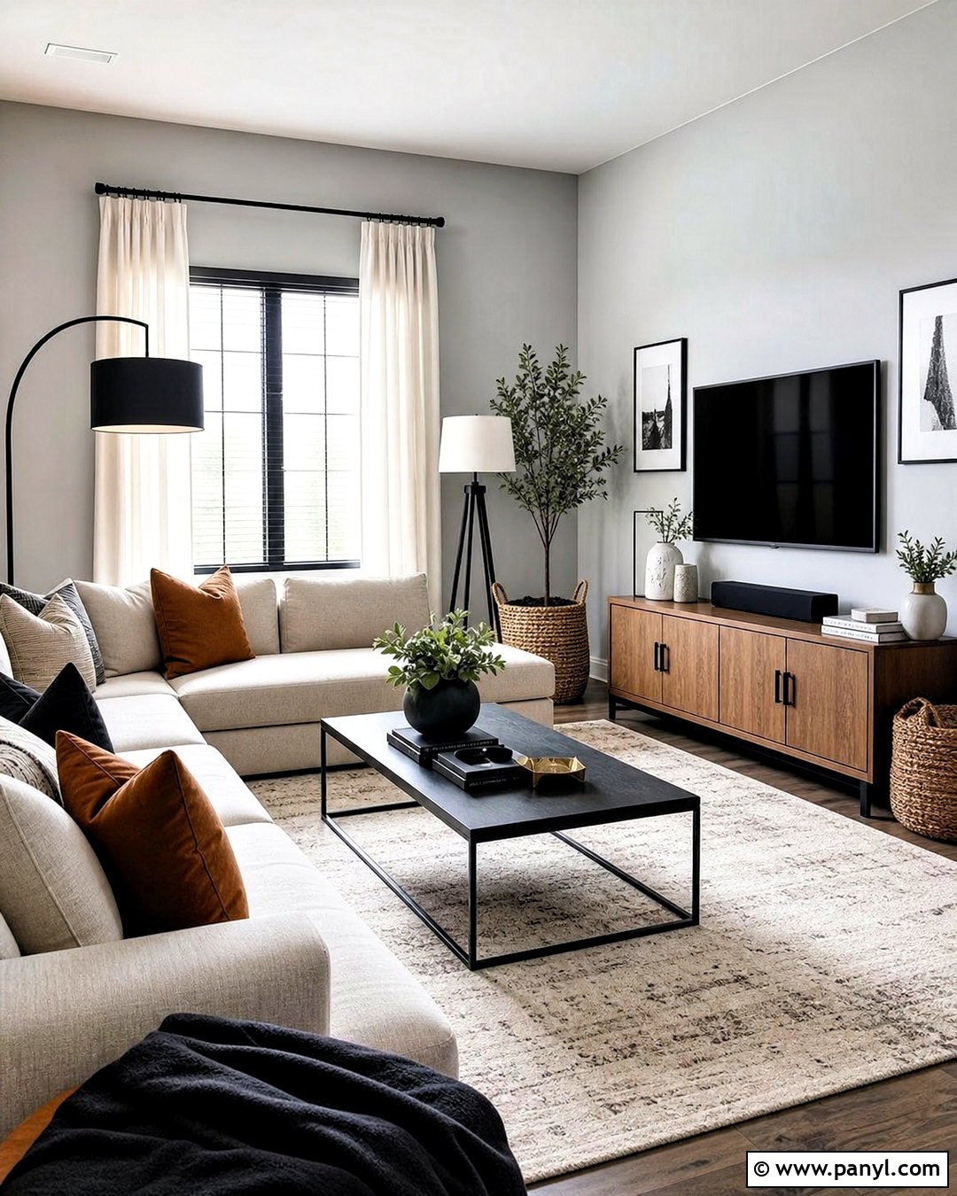 Gray Living Room With Black Accents - 20 gray wall living room ideas