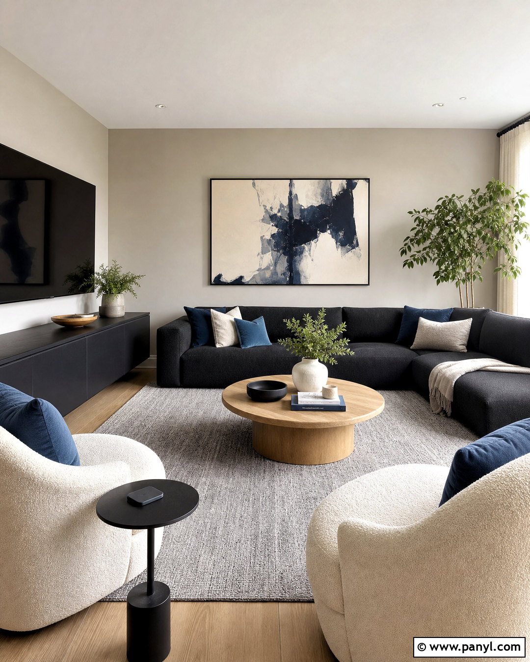 Gray Living Room With Black Furniture - 20 room with black furniture ideas