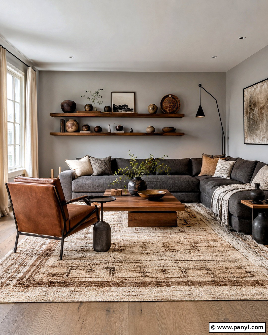 Gray Living Room With Brown - 20 colors that go with gray living rooms