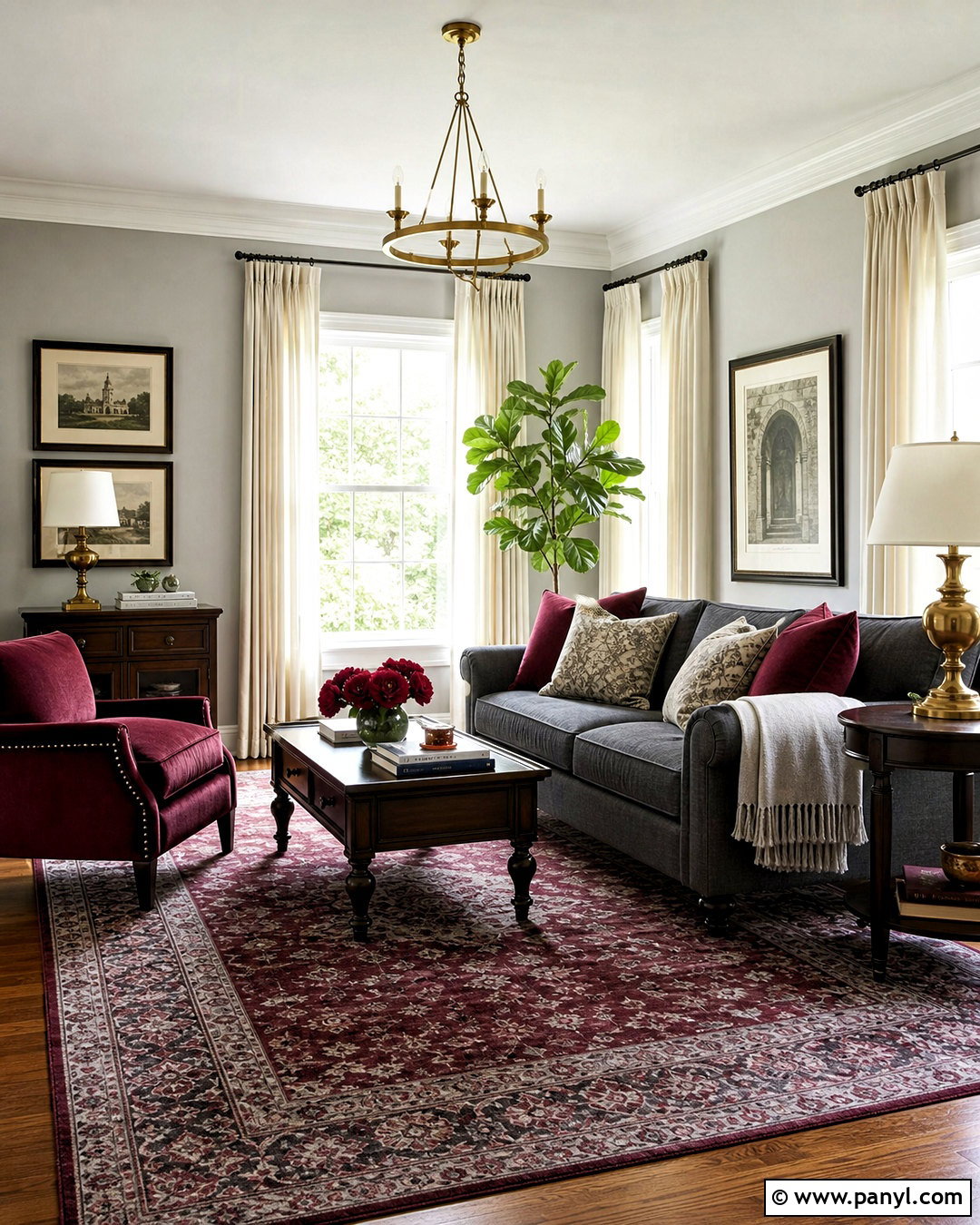 Gray Living Room With Burgundy - 20 accent colors for gray living room ideas
