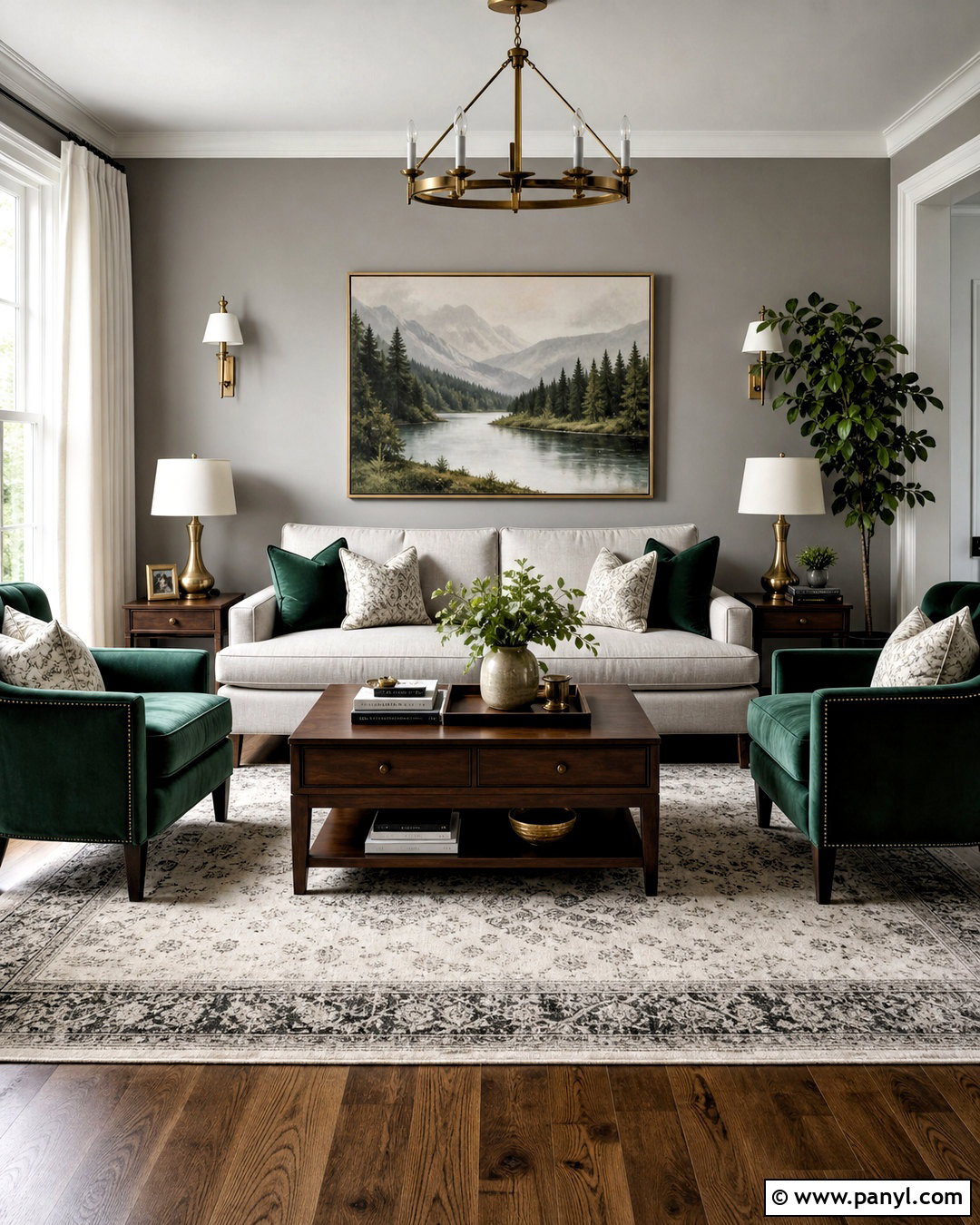 Gray Living Room With Emerald Green - 20 accent colors for gray living room ideas