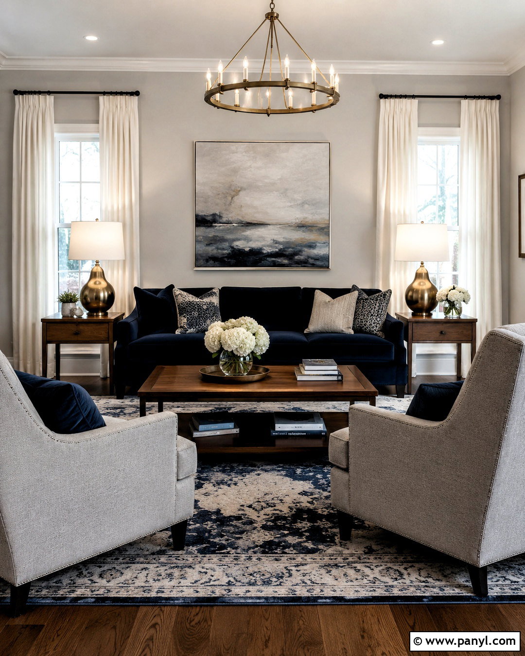 Gray Living Room With Navy Blue - 20 colors that go with gray living rooms