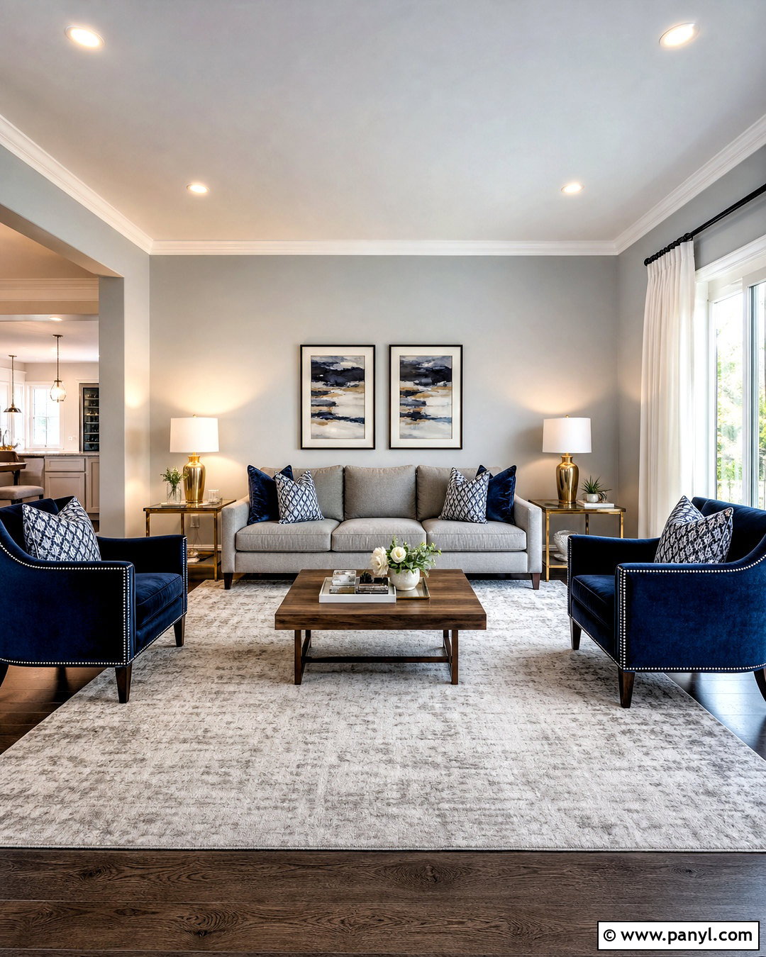 Gray Living Room With Navy Blue - 20 accent colors for gray living room ideas