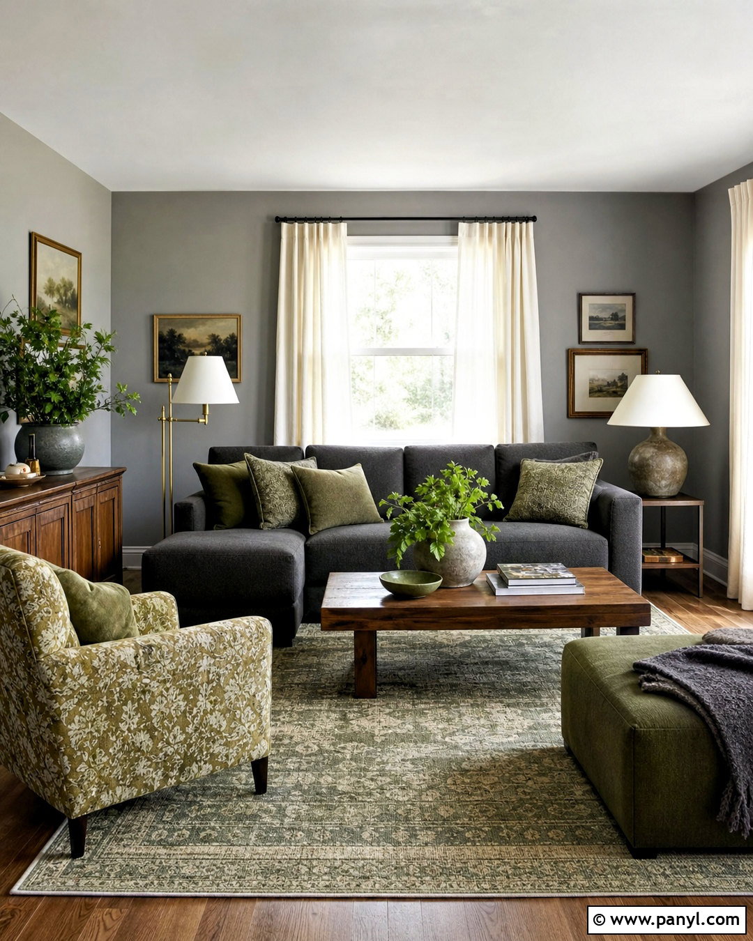 Gray Living Room With Olive Green - 20 accent colors for gray living room ideas