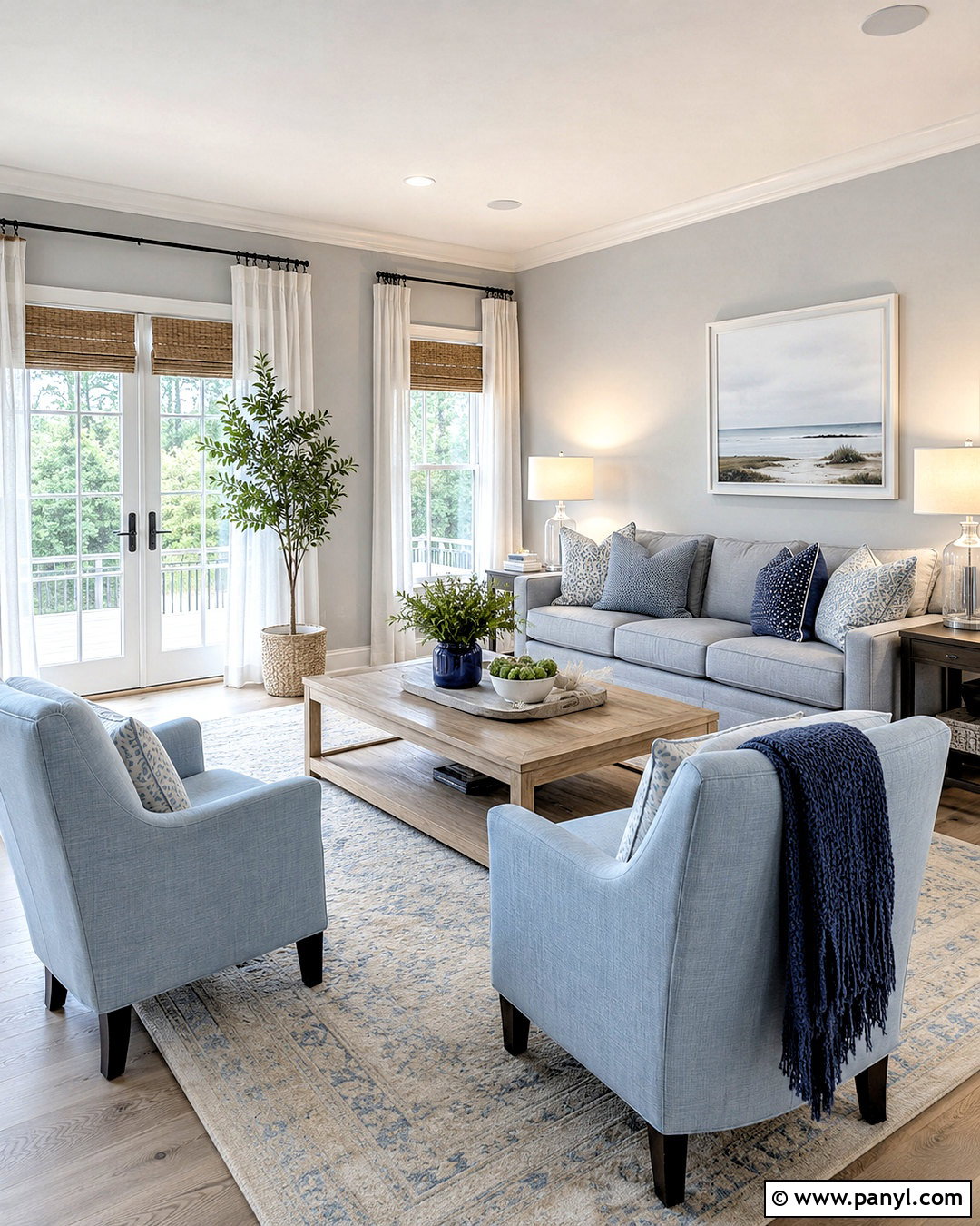 Gray Living Room With Powder Blue - 20 colors that go with gray living rooms