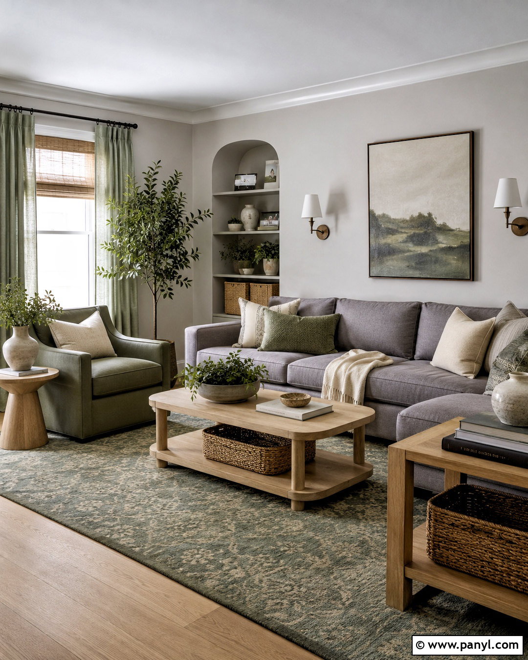 Gray Living Room With Sage Green - 20 colors that go with gray living rooms