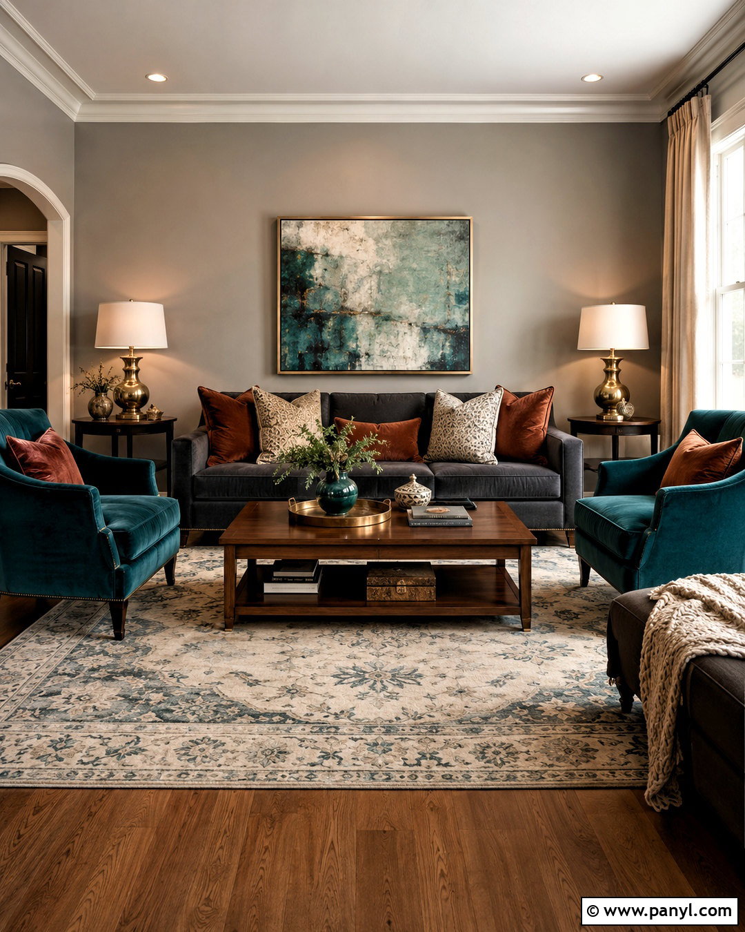 Gray Living Room With Teal - 20 colors that go with gray living rooms