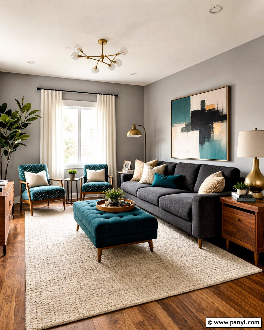 Gray Living Room With Teal - 20 accent colors for gray living room ideas