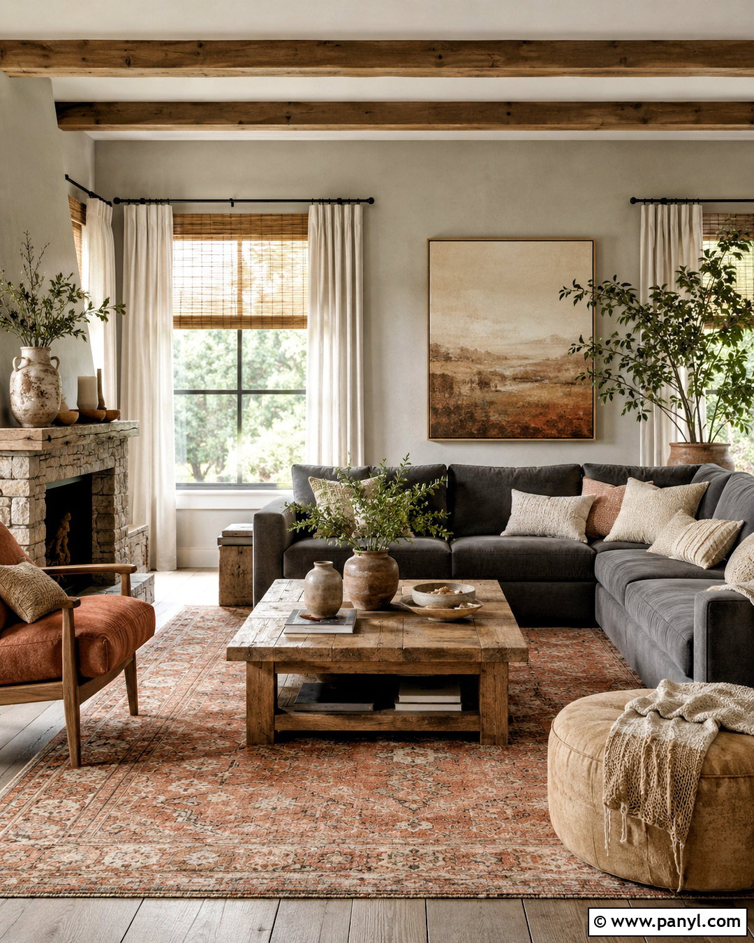 Gray Living Room With Terracotta - 20 colors that go with gray living rooms
