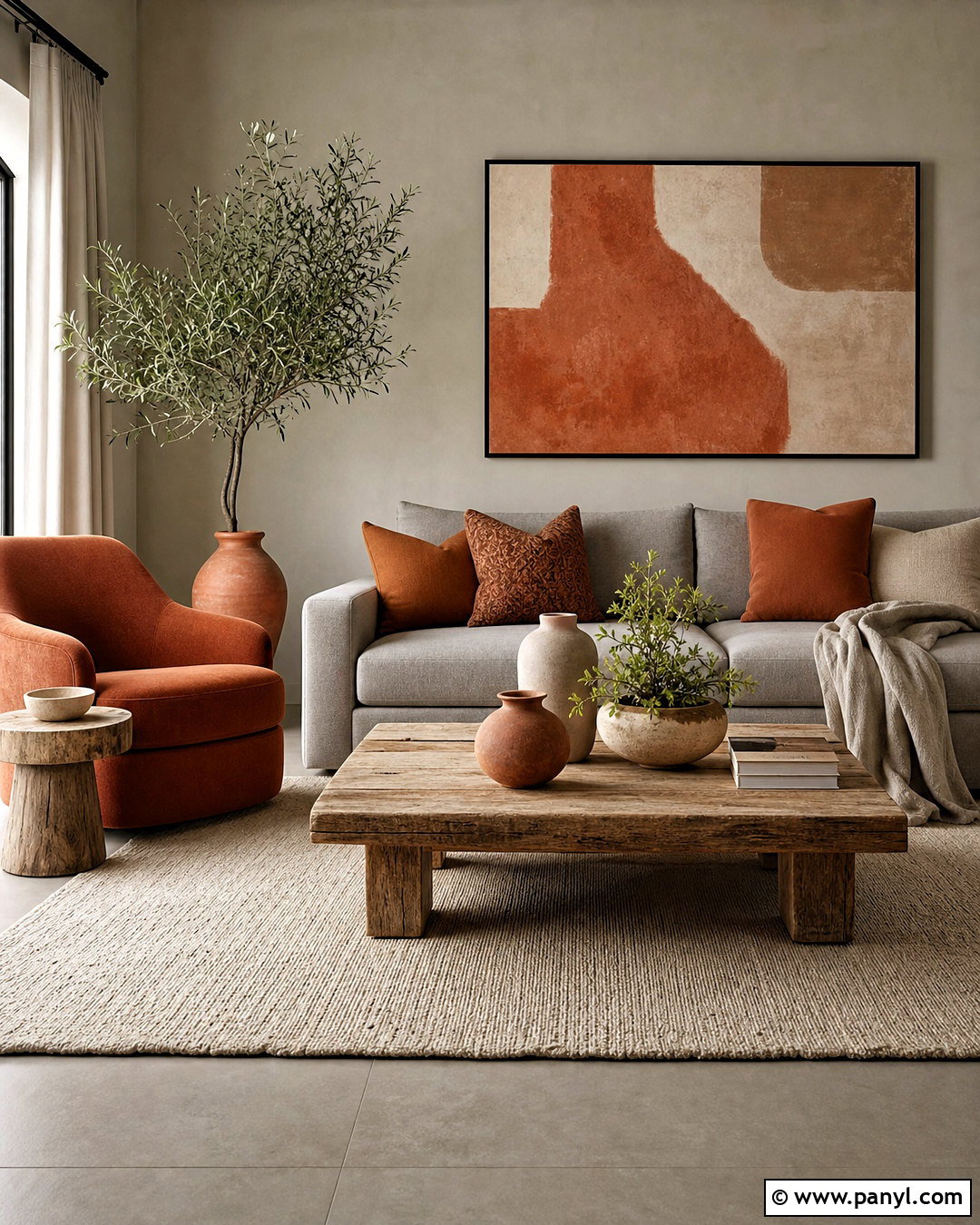 Gray Living Room With Terracotta - 20 accent colors for gray living room ideas