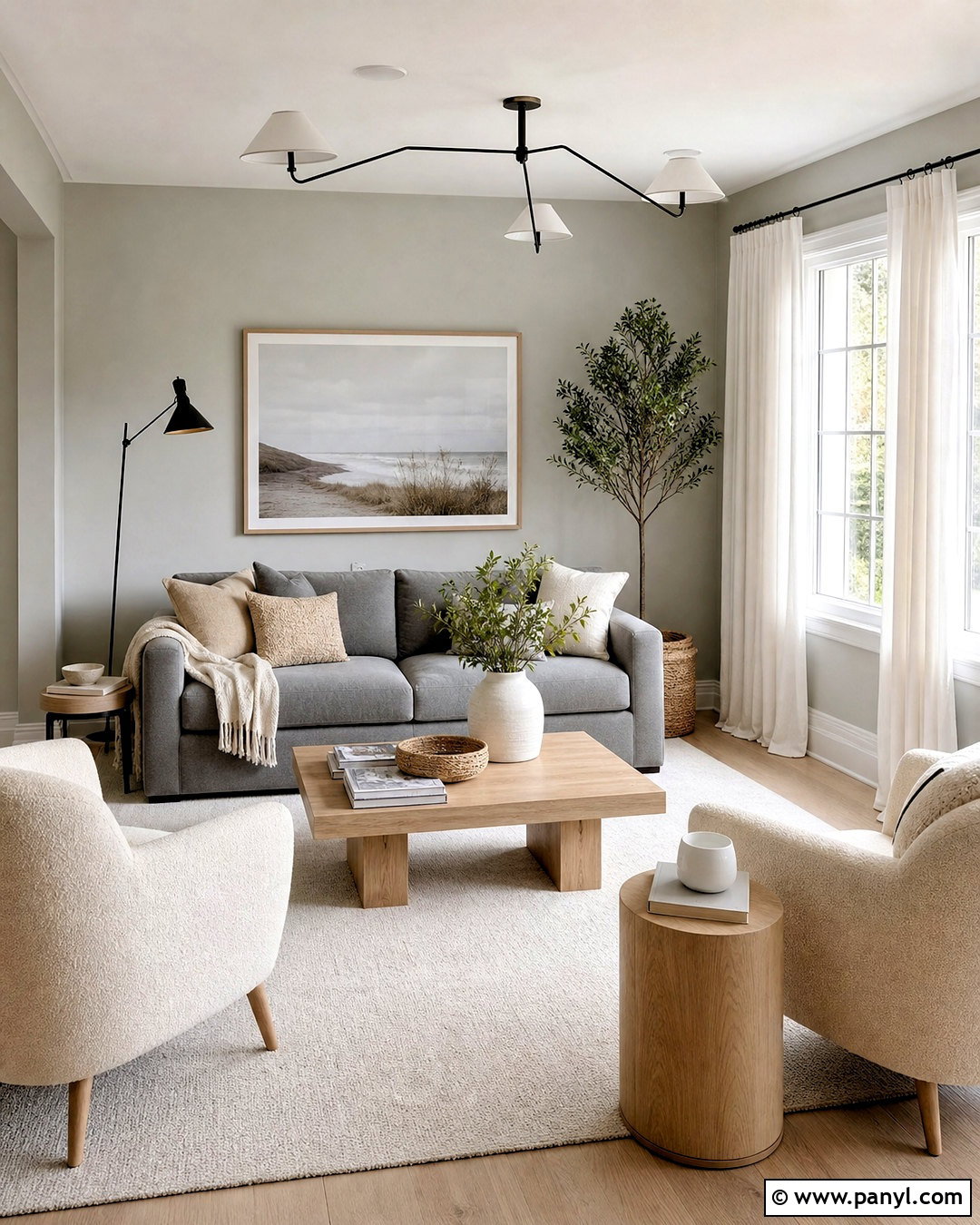 Gray Living Room With Warm Cream - 20 accent colors for gray living room ideas