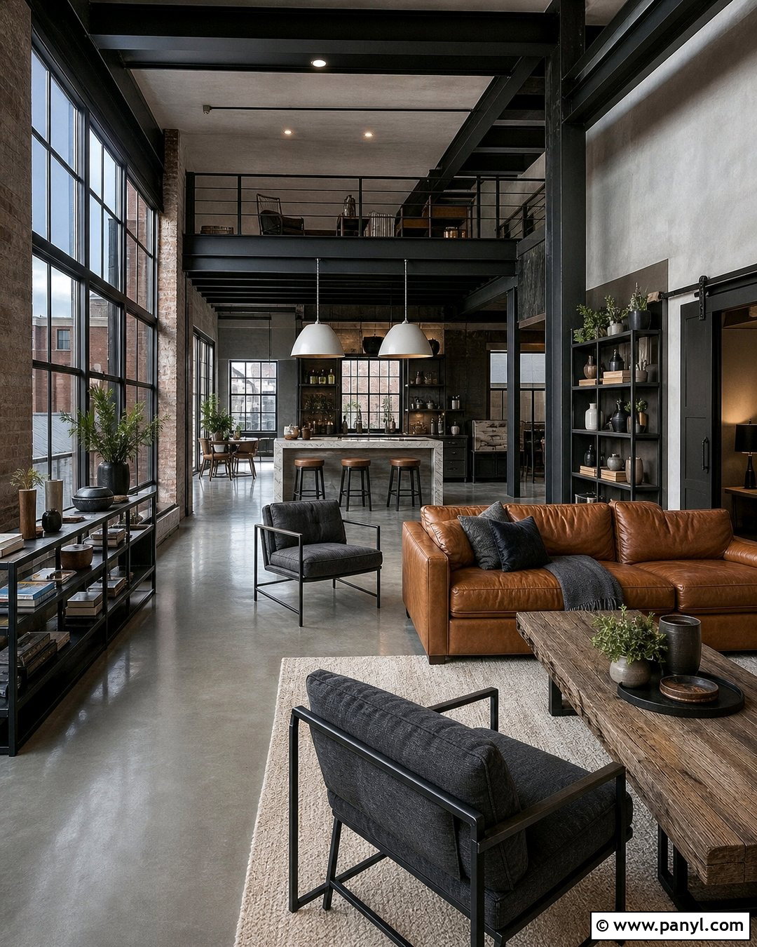 Gray Loft With Black Trim - 35 gray walls with black trim ideas