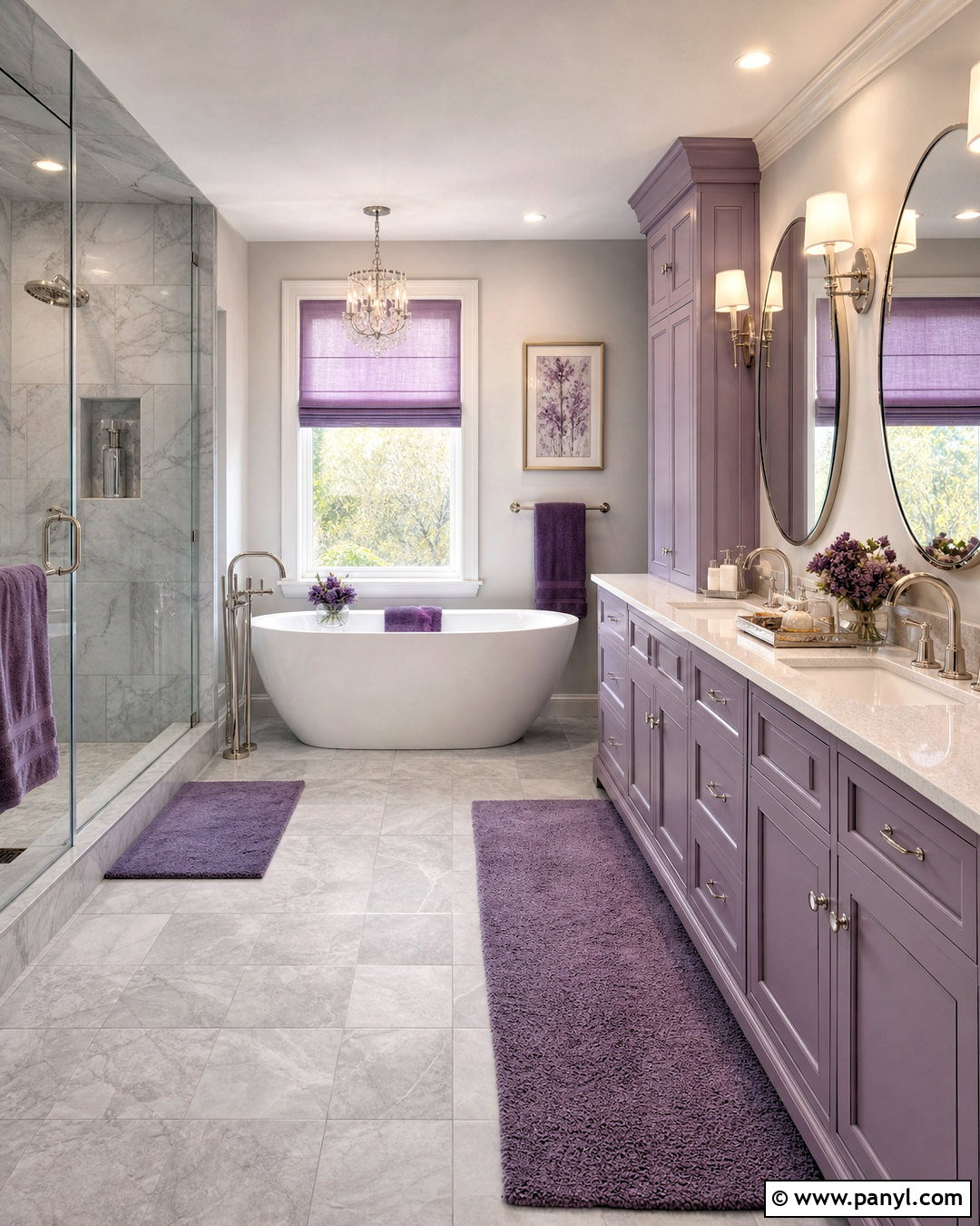 Gray Marble And Purple Bathroom - 20 gray and purple bathroom ideas