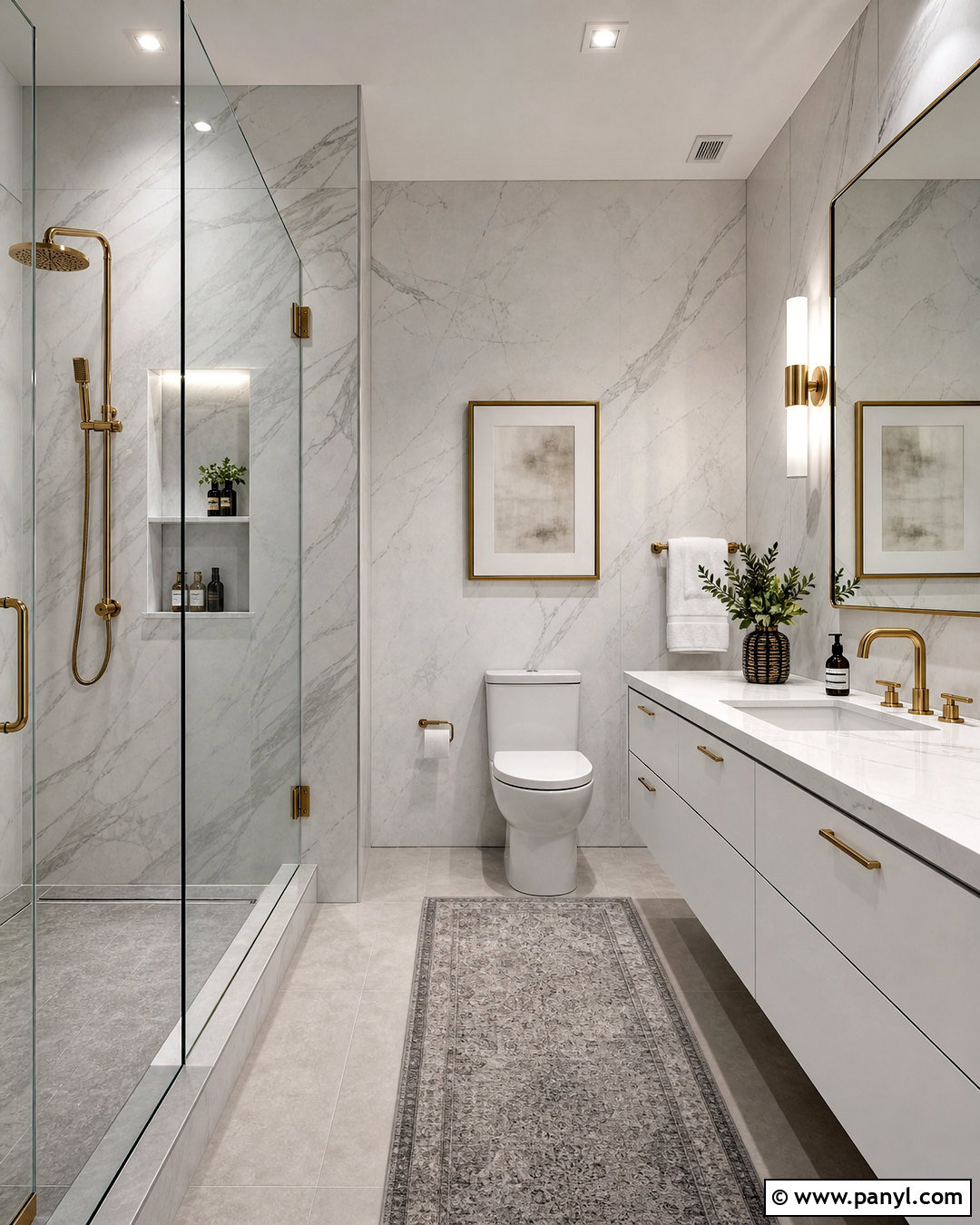 Gray Marble Bathroom - 20 small gray bathroom ideas